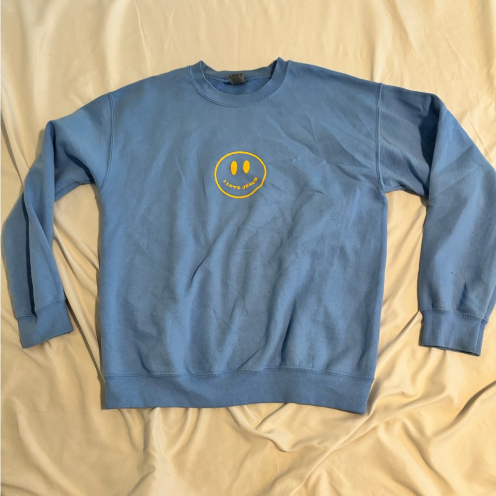 Blue “I love Jesus” crewneck